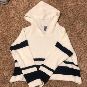 White and blue sweater